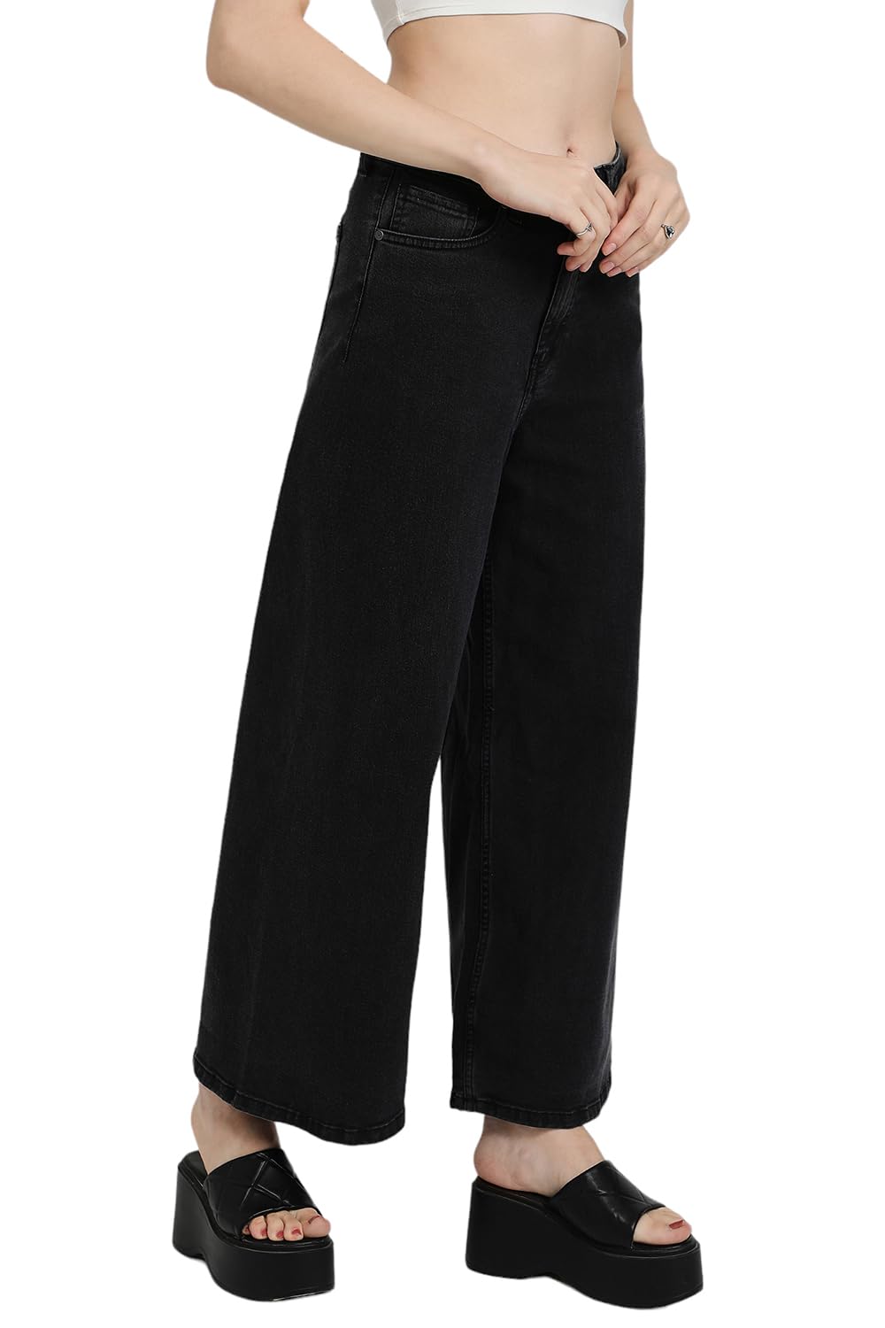 FOREVER 21 Women's Regular Jeans (FWS24JDNE0043_Grey