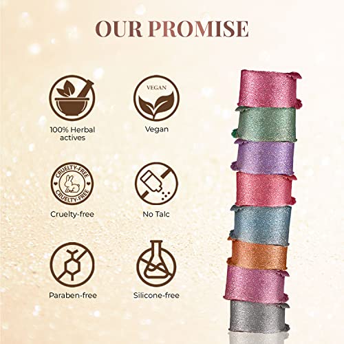 Just herbs 8 in 1 Herbal Metallic-shimmer finish, Long Lasting & Ultra Smooth Eye Shadow Lidsticks with Kumkumadi - 12gm (Herbi -Wore)