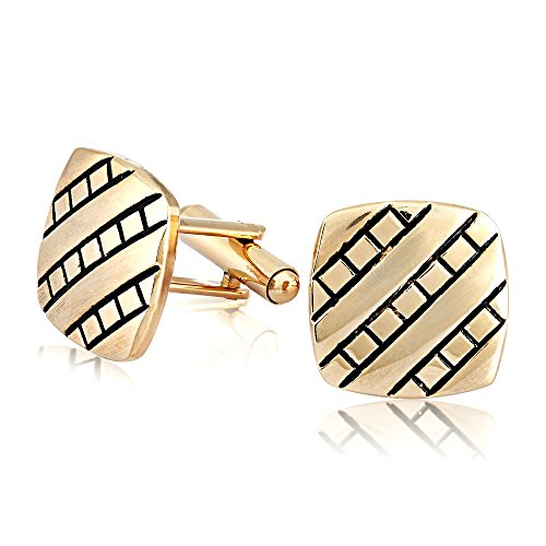 Mahi Gold Plated Beveled Cufflinks for Men CL110257G