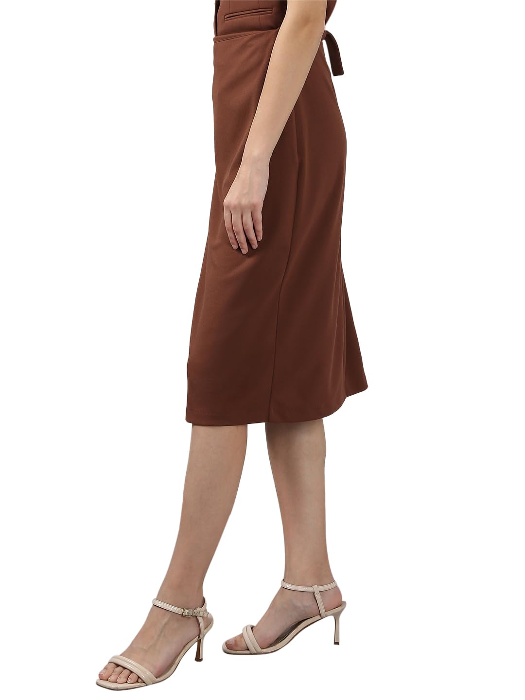 VERO MODA Women's Bodycon High-Rise Brown Skirt