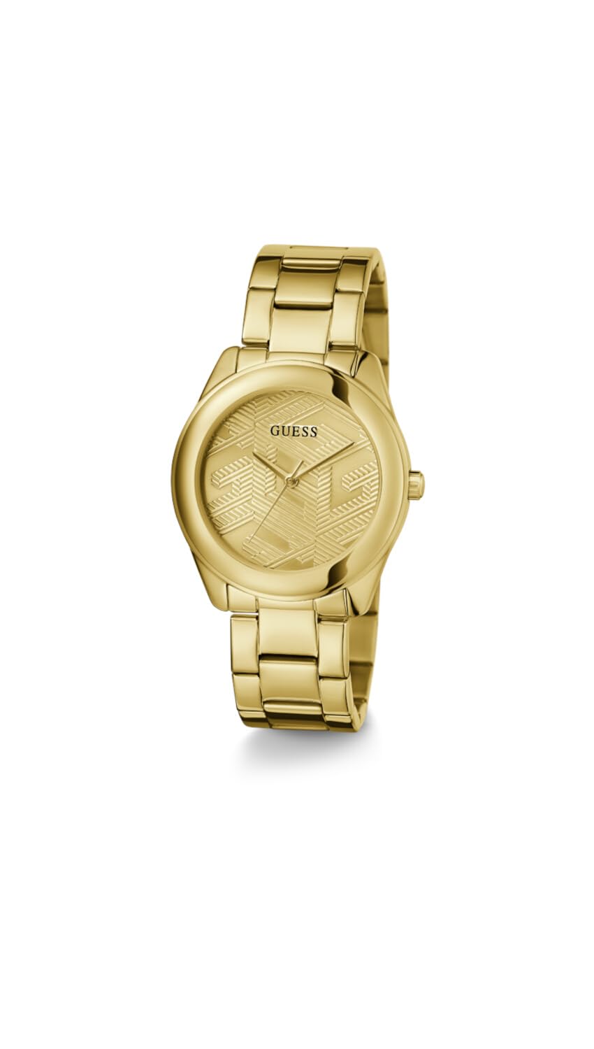 GUESS Stainless Steel Analog Champagne Dial Women's Watch-Gw0606L2, Band Color-Gold