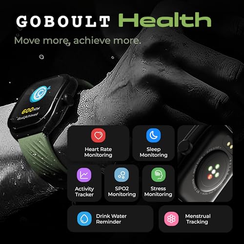 GOBOULT Trail Smartwatch 2.01" 3D Curved HD Display, BT Calling 5.3, 600 Nits Brightness, IP68, 190+ Watchfaces, 120+ Sports Modes, AI Voice Assistant, SpO2 Monitoring (Rose Gold)