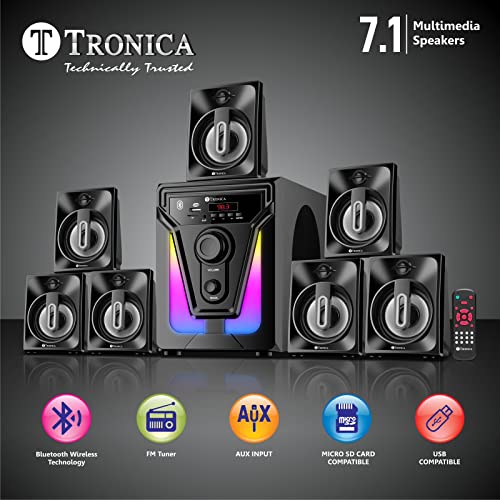 TRONICA PS07 Premium Series 7.1 Digital 60W Bluetooth Home Theater System PenDrive FM Aux TV Compatible with All Function Remote