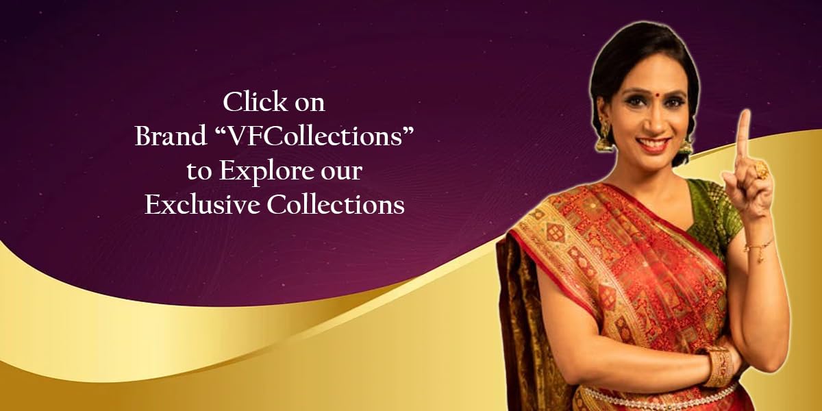 VFCollections Women's Kanchipuram Silk Pure Pattu Sarees With Blouse (Vfc269-2), Multi