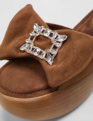 Catwalk Women Stylised Open Back Wedges | For Women & Girls (BROWN,8 UK)