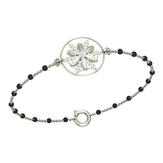 DISHIS 14K White Gold and Diamond Bracelet for Men and Women