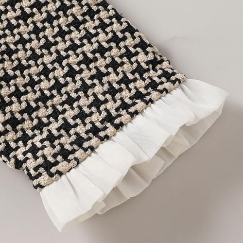 Hopscotch Girls Full Sleeves Black Textured Ruffled Jacket For Ages(5-6 Years)