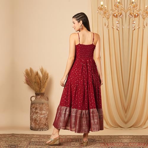 Globus Women Ethnic Dress (GS569423_Maroon_M)