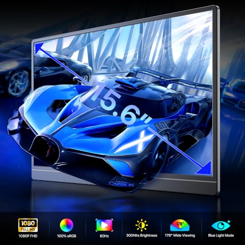 Millennium TECHNOLOGY 15.6 Inch FHD Portable Monitor | All Alloy Body | Ultra-Slim Foldable Screen Extender | USB Type-C & HDMI | Compatible with Laptop, PC, Mac (15.6" Metal) (15.6, Inches)