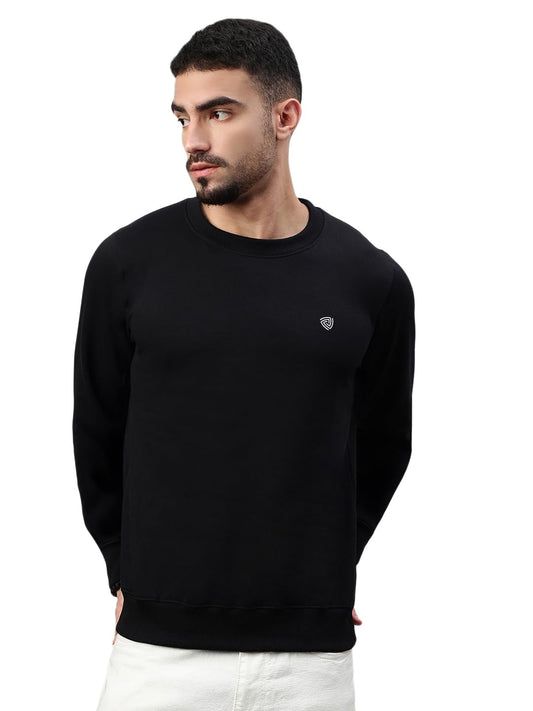 Lux Cozi Men's Cotton Crew Neck Full Sleeve Sweatshirt_COZI_3131_Sweatshirt_BLK_XL_1PC