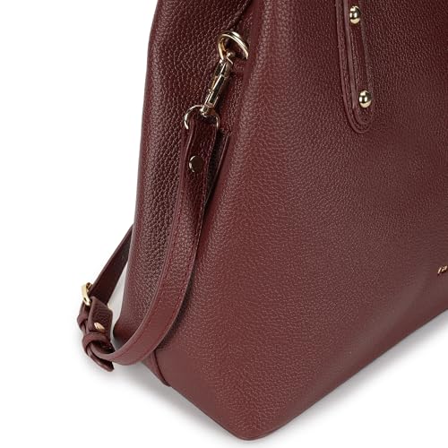 Fastrack Classic Large Satchel for Women| Sophisticated Faux Leather Bag with Gold Accents & Zip Closure | Organised Centre Compartment | Spacious 7.92L Handbag for Work | Large Satchel Bag for Women