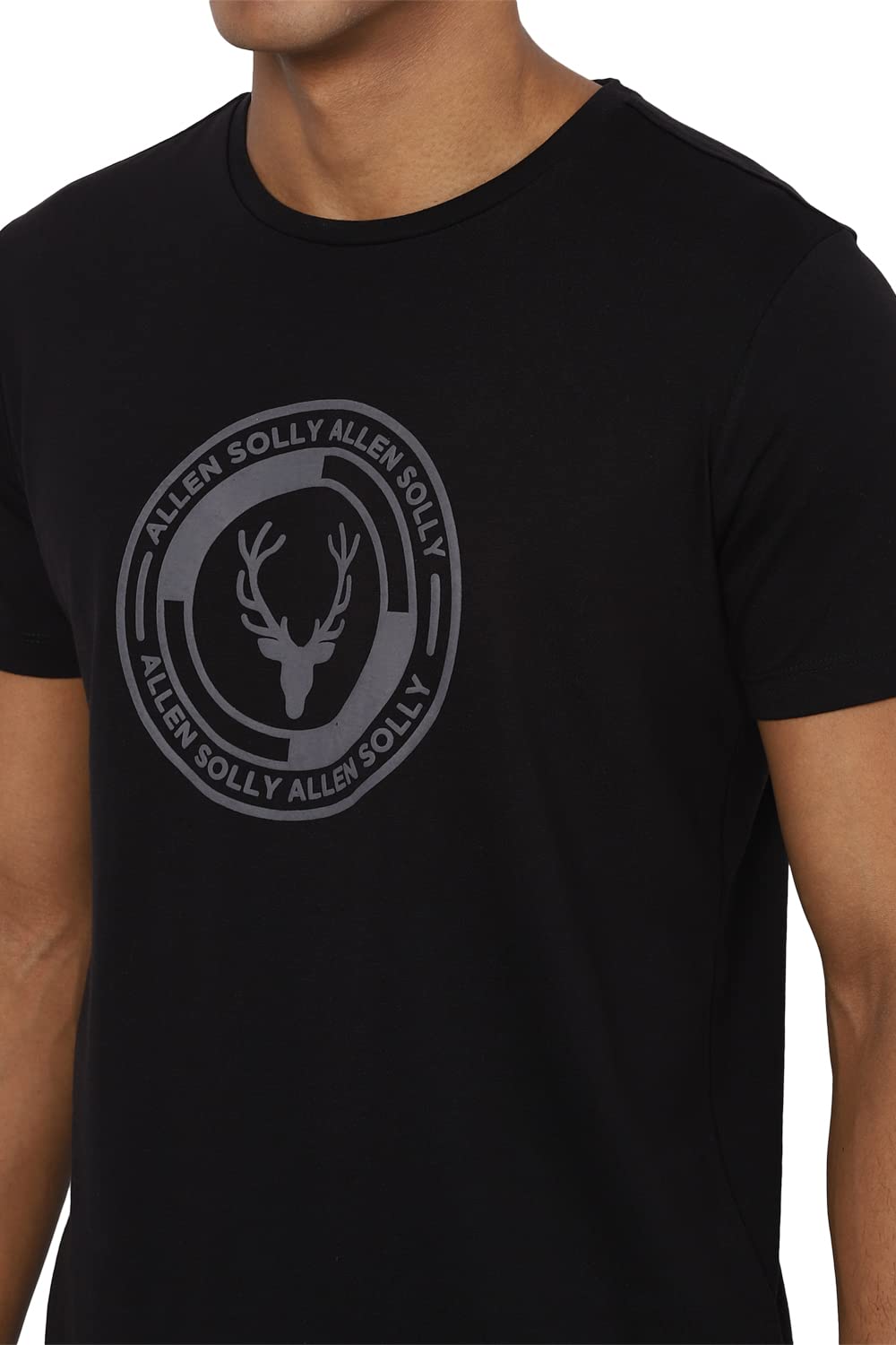 Allen Solly Men's Regular Fit T-Shirt (ALKCVSGFM96837_Black_Extra Large)