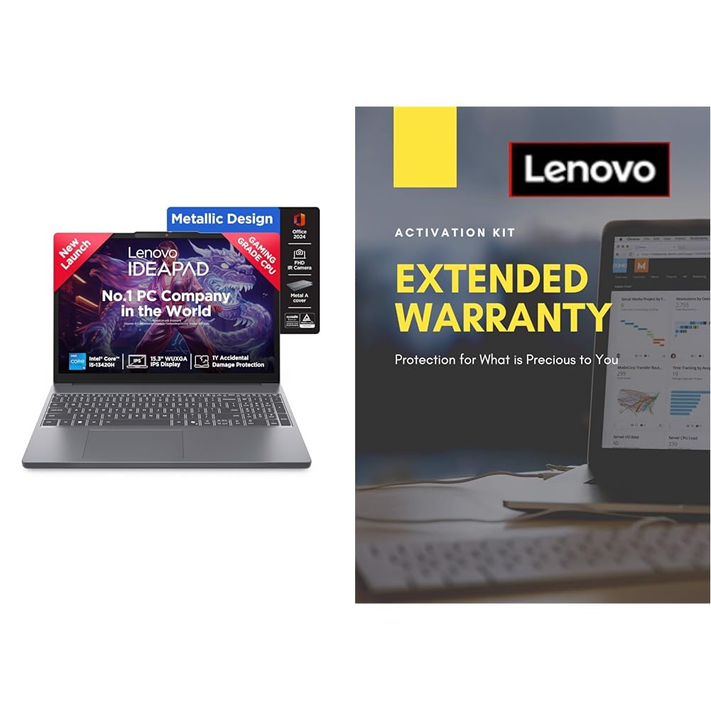 Lenovo IdeaPad Slim 3 13th Gen Intel Core i5-13420H 15.3"(38.8cm) WUXGA IPS Laptop(16GB RAM/512GB SSD/Win 11/Office 2 Year Extended Warranty with Onsite Service (5WS0K75664)