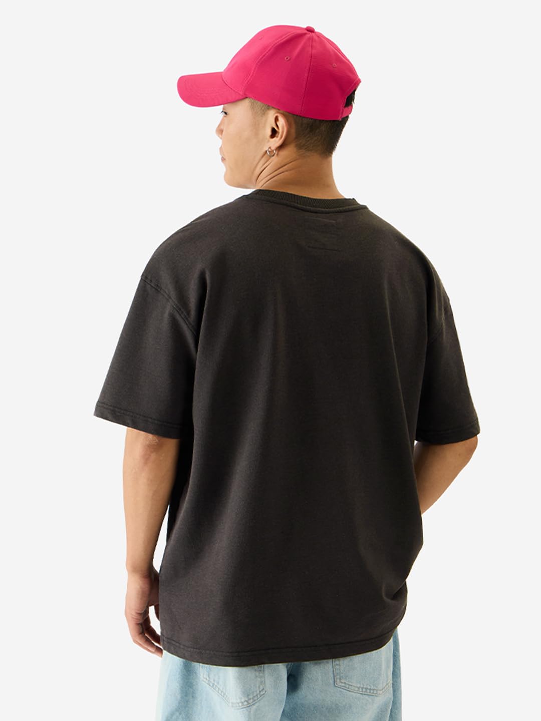The Souled Store Painted Mr. Soul Men and Boys Short Sleeve Round Neck Black Graphic Printed Cotton Oversized T-Shirts