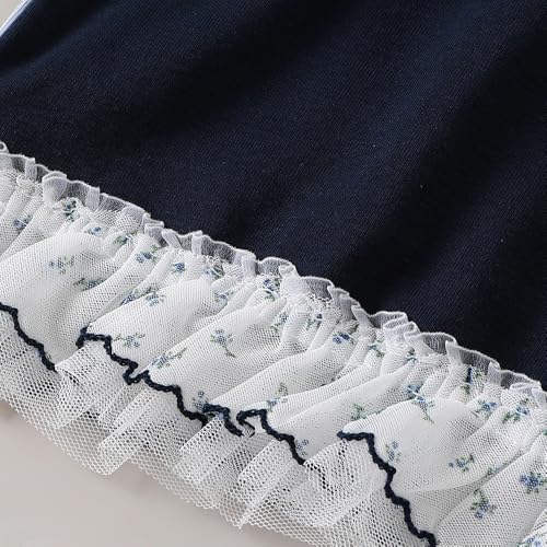 Hopscotch Girls Full Sleeves Blue 2-Pc Lace Embellished Jeans Set For Age (3-4 Years)