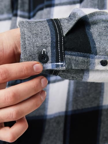 The Souled Store Plaids: Black, White Men and Boys Long Sleeves Collared Neck Button Front Cotton Relaxed Shirts