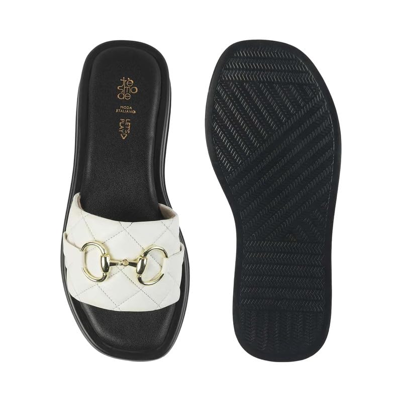 tresmode AREZZO Women's White Vegan Leather Platform Wedges Sandals in Size 7 UK / 40 EU