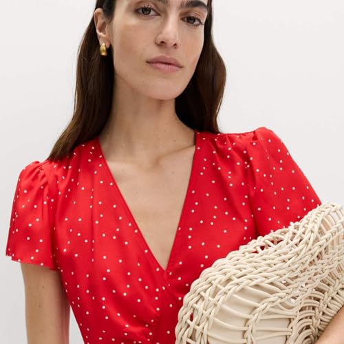 Marks & Spencer Printed Red Women Regular Fit Midi Dress