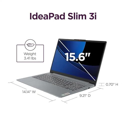 Lenovo IdeaPad Slim 3i 15.6" FHD Laptop Computer with Microsoft 365, 8GB RAM, 128GB SSD, Intel N150 Processor, Windows 11, Arctic Grey
