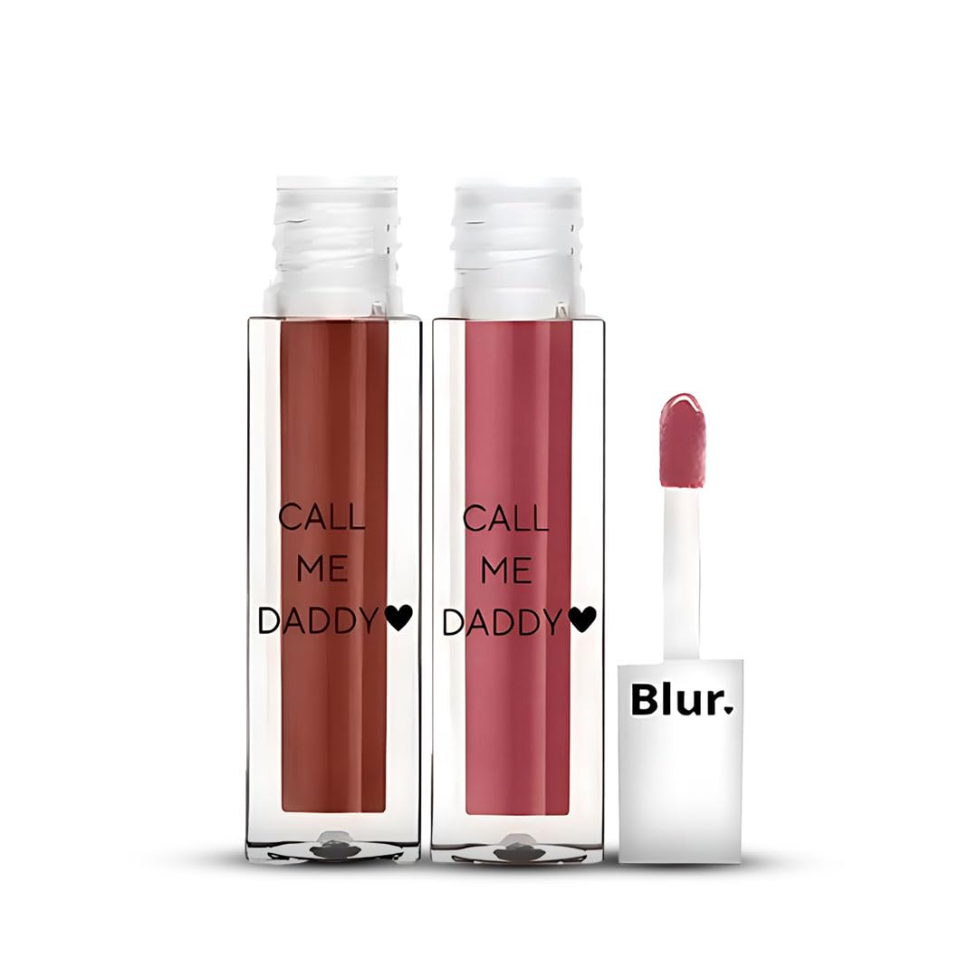 Blur India Call Me Daddy Choco-Berry Crush- Chocolate Brown & Deep Pink Liquid Lipstick Duo | 5ml Each
