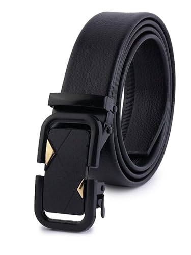SAZARA Men's Casual,Formal Leather Auto Lock Buckle Belt (34, AUTOG16)