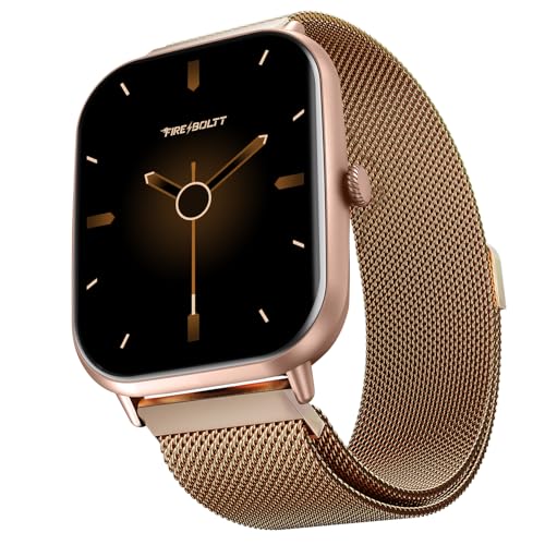 Fire-Boltt Ninja Call Pro Max Ultra Bluetooth Calling Smart Watch, 2.01" HD Display, 120+ Sports Modes, Health Suite, AI Voice Assistance, SpO2 Smartwatch for Men & Women - Gold Link