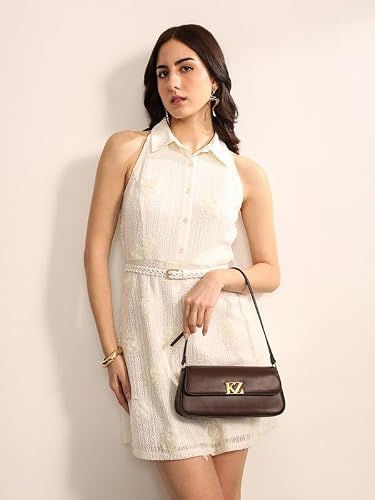 Kazo Ball Blanc Mini Dress with Belt (Cream L)