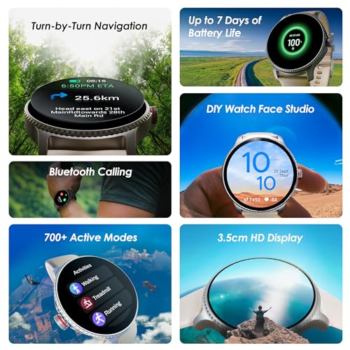 boAt Newly Launched Lunar Discovery w/ 1.39" (3.5 cm) HD Display, Turn-by-Turn Navigation, DIY Watch Face Studio, Bluetooth Calling, Emergency SOS, QR Tray, Smart Watch for Men & Women(Cherry Blossom)