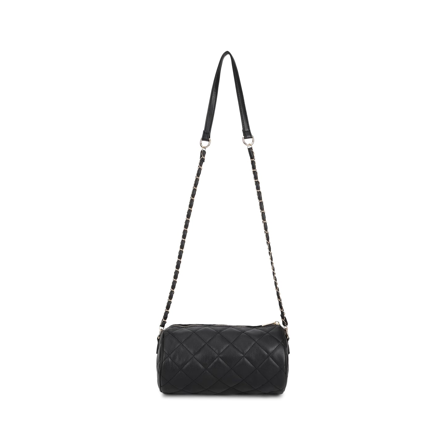 Fastrack Quilted Design Sling Bag For Womens, Ladies And Girls | Stylish And Trendy Western Handbag | Made Up Of Semi Pu Leather, Black