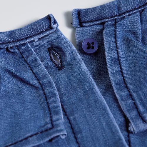 Hopscotch Girls Blue Full Sleeves Lace Trim Denim Dress for Age (5-6 Years)