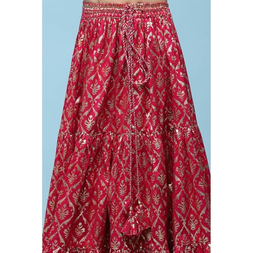 BIBA GIRL PRINTED SHORT_KURTA KID(KW5610_FUSCHIA PINK_3)