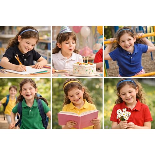 Kids Girls Polo T-Shirt | Half Sleeves | 100% Organic Cotton Rich Bio-Wash Fabric | Ultra Soft & Breathable | Regular Fit | Plain Solid Color Casual Wear(5-6Year, Red)