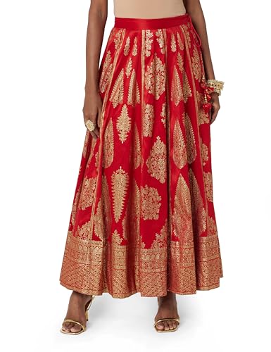 BIBA Women Printed Mix and Match(Skirt CO19862_RED_XL)