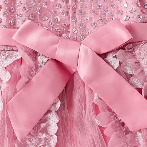 Hopscotch Girls Ankle Length Party Dresses in Pink Color For Ages (10-12 Years)