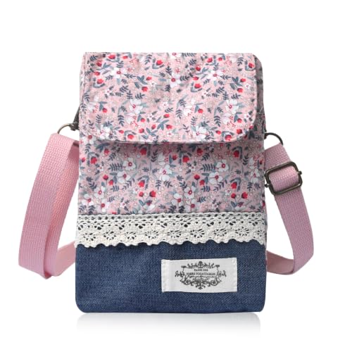 DIANZHU Cotton Sling Bag for Women, Boho Crossbody Handbag Purse