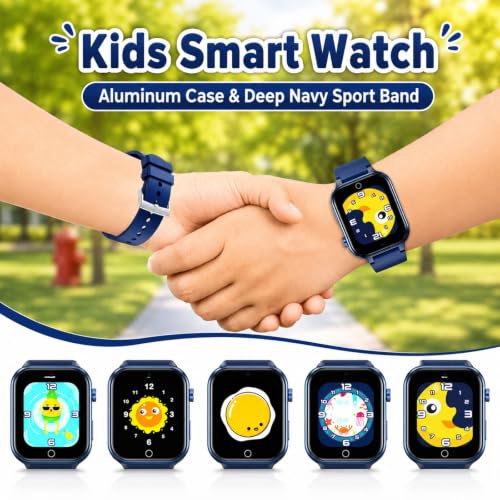 Goodatech Smart Watch for Kids 4-12 Years Boys Girls, 26 Puzzle Games,HD Camera,Video Music Player,Pedometer,Flashlight,Alarm Clock,Parent Control, Aluminum Case,Sport Band (Blue)