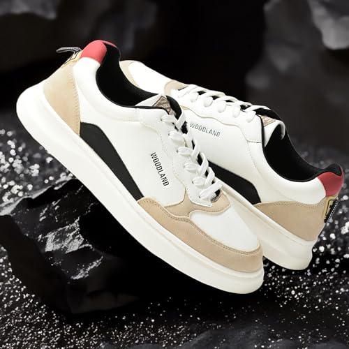 Woodland Men's White Polyurethane Sneakers-UK-6 (Euro 40)