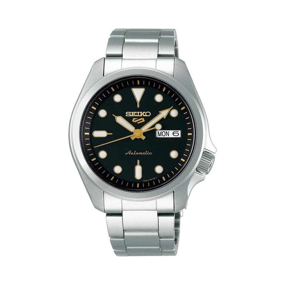 Seiko Stainless Steel Analog Black Dial Men Watch-Srpe57K1, Bandcolor-Silver