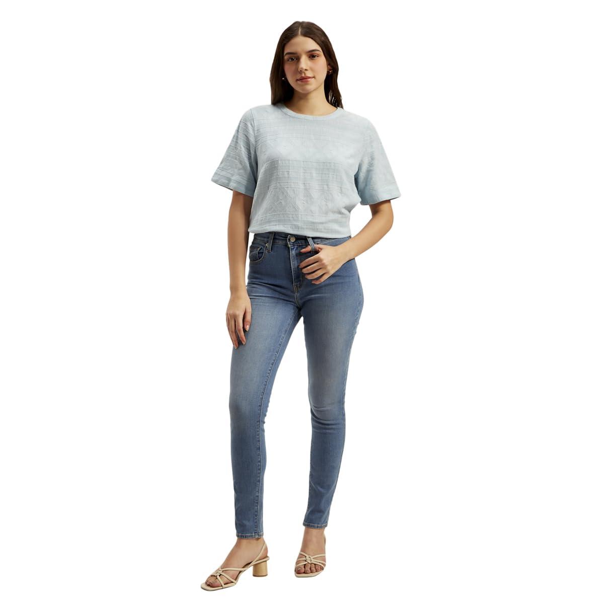 Women's Mid Rise 721 Skinny Blue Jeans