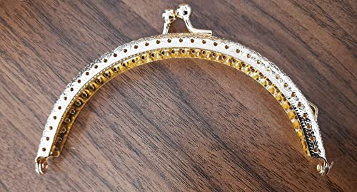 Tia Purse, Clutch Bag Making Metal Frames, Heavy Quality and Premium Finish (Golden Premium -Round-5Inch-4Pc)