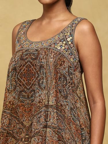 Ritu Kumar Brown Printed Dress