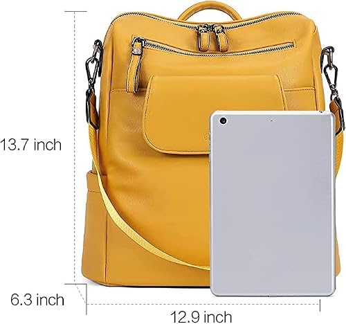 TrueArch Premium Leatherate Drycoat Convertible Backpack Handbag Sling Bags for Womens Bags (Yellow)