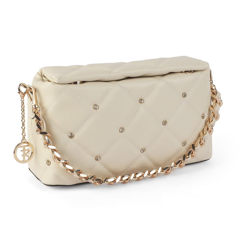 tresmode Boliva Beige Women's Quilted Sling Bag