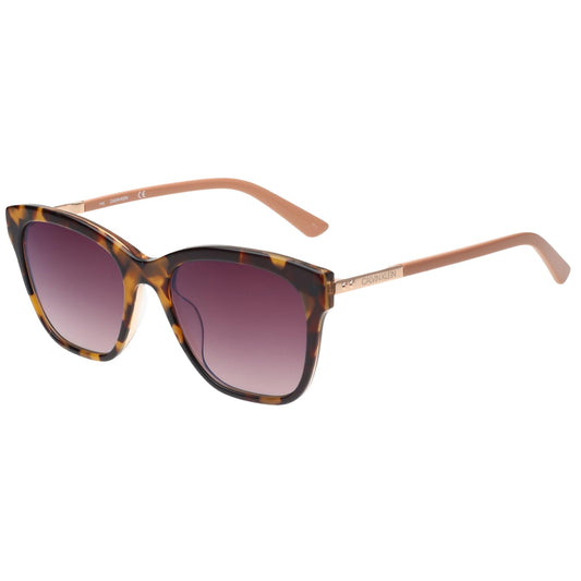 Calvin Klein|Brown Full Frame Square Sunglasses|100% UV Protected (Uv 400) Brown Gradient Faded Lens|Women's|Medium|CK 19524 249 55 S