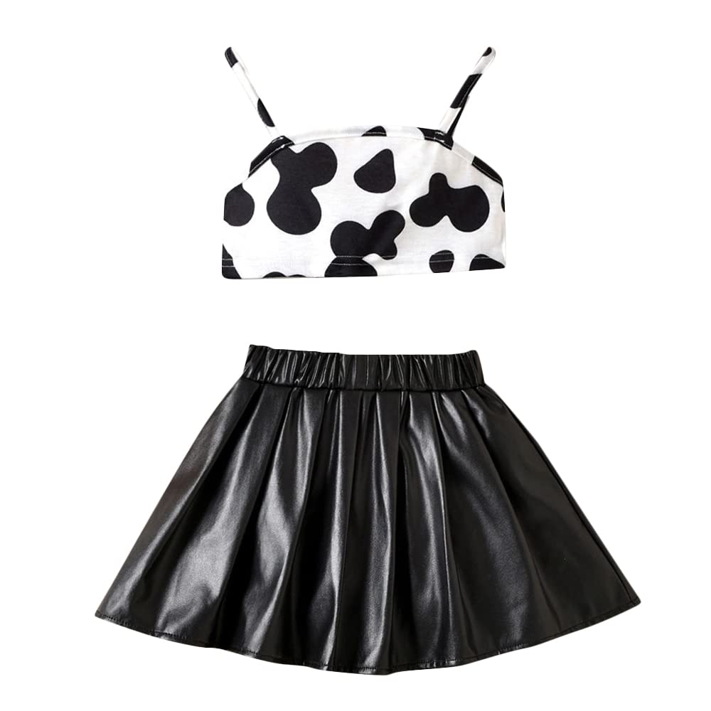 Hopscotch Girls Animal Print BlouseSkirt Set In Black Color for Ages 7-8 Years