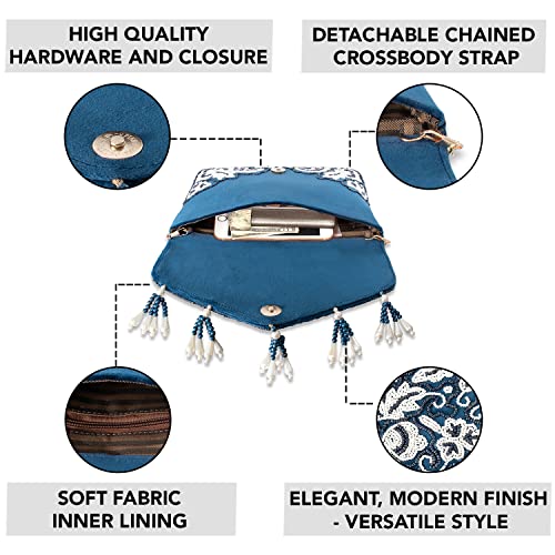 Peora Clutch Purses for Women Wedding Handmade Evening Handbags Party Bridal Clutch (C34B)