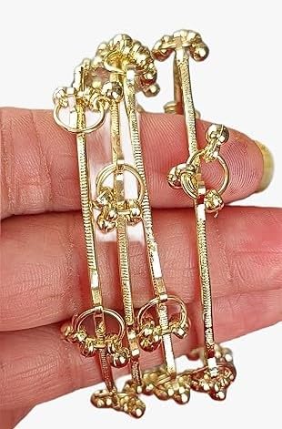 JPS Plain and Glossy Finished Raindrop Glass Bangles Set for Women & Girls | Traditional Ethnic Chudi for Wedding, Party & Regular- Set of 12 Pcs of One Colour | Wedding Special (Kashmiri Ghungroo (8 Pcs Only), 2-8)