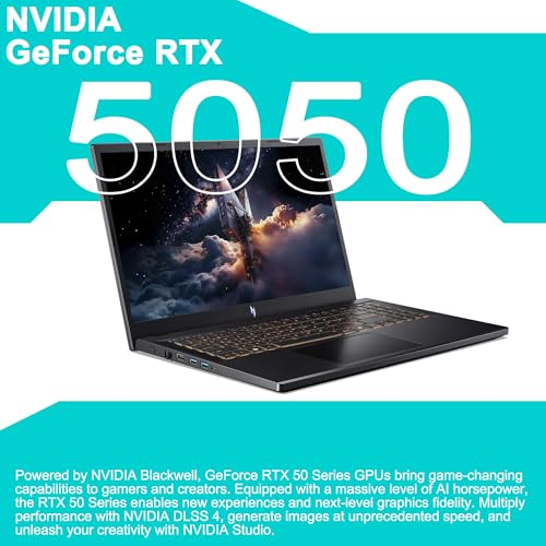 acer Nitro V 15 Gaming Laptop 15.6" FHD IPS 165Hz Intel 8-core i5-13420H 16GB RAM 512GB SSD GeForce RTX 5050 GDDR7 DLSS4 (Up to 440 AI Tops) Backlit Thunderbolt WiFi6 Win11 ICP Hub