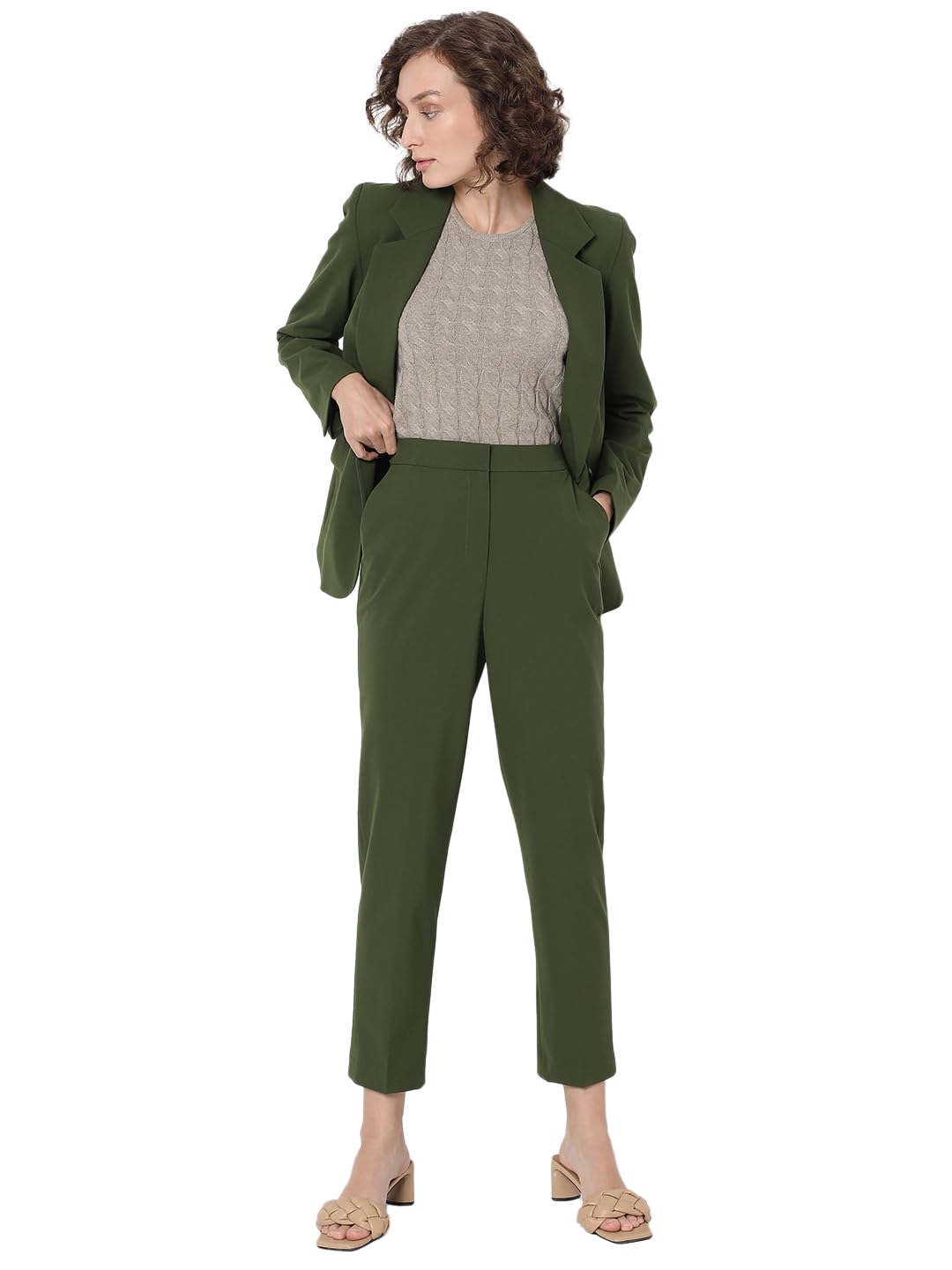 VERO MODA Womens Slim Fit High Rise Trouser