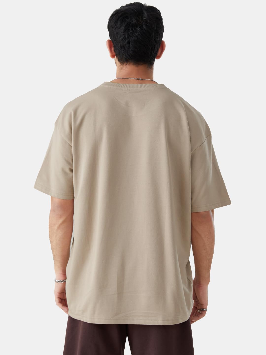 The Souled Store|Official Looney Tunes: Magic Mushroom Mens and Boys Oversized T-Shirts|Half Sleeve|Loose fit Graphic Printed| 80% Cotton 20% Polyester Brown Color Men Oversized T-Shirts